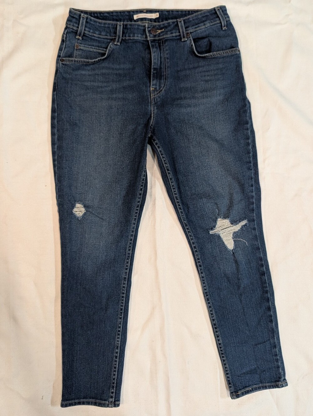 Levi's 721 Vintage High Rise Skinny Distressed Jeans 2017 Size 31 Orange Tag